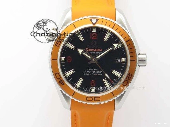 0516 Breathable Planet Ocean SS Bp Maker 45mm Orange Bezel On Orange Rubber Strap A 8221
